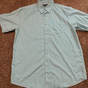 DIXXON Light Green Striped Button Down Shirt